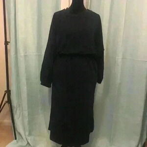 Womens Anthropologie jersey Dress with pockets and belt, L